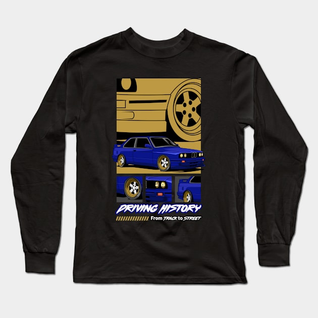 Retro E30 Exotic Car Long Sleeve T-Shirt by milatees